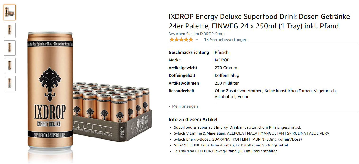Ixdrop-Energy-Drink-Produktseite